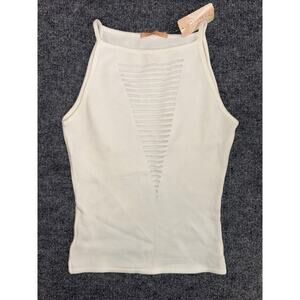 Forever 21 Tank Top Womens Size S Ivory White Knit Halter Sleeveless Top NWT